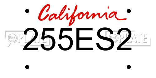 255ES2 California License Plate
