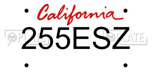 255ESZ California License Plate