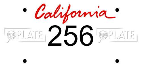 256 California License Plate
