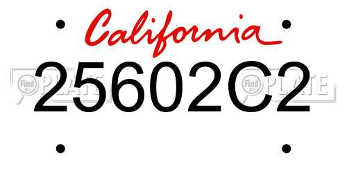 25602C2 California License Plate