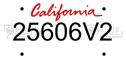 25606V2 California License Plate