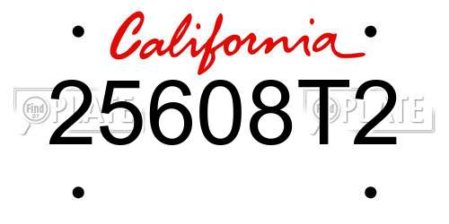 25608T2 California License Plate