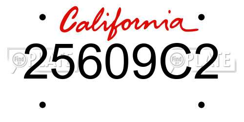 25609C2 California License Plate