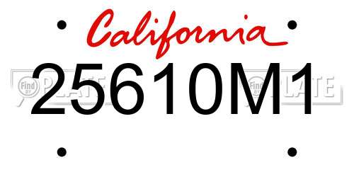 25610M1 California License Plate