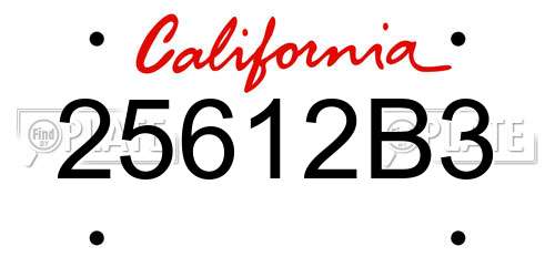 25612B3 California License Plate