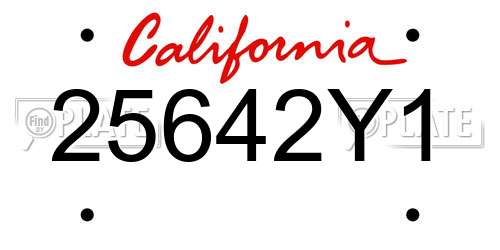 25642Y1 California License Plate