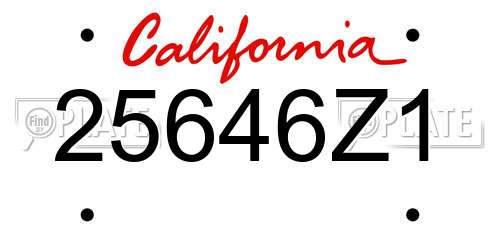 25646Z1 California License Plate