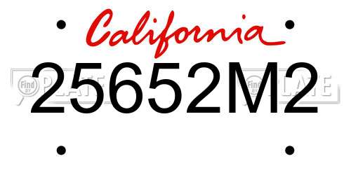 25652M2 California License Plate