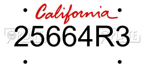 25664R3 California License Plate