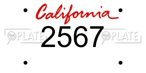 2567 California License Plate
