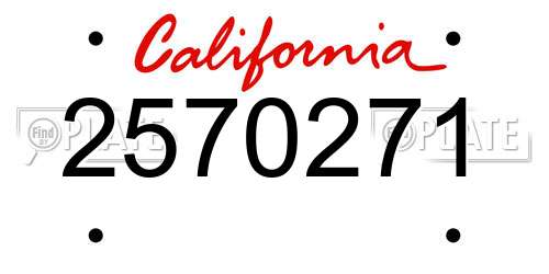 2570271 California License Plate
