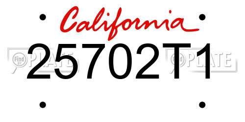 25702T1 California License Plate
