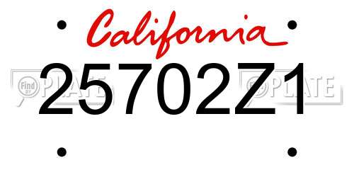 25702Z1 California License Plate