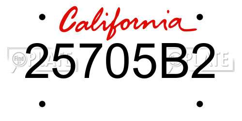 25705B2 California License Plate