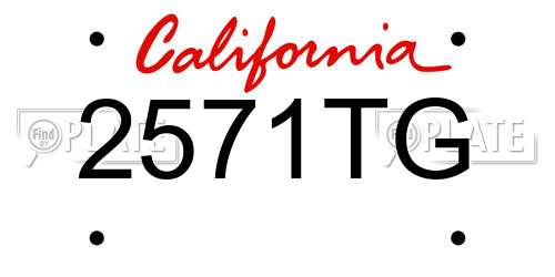 2571TG California License Plate