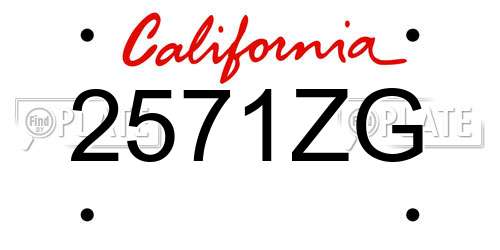 2571ZG California License Plate