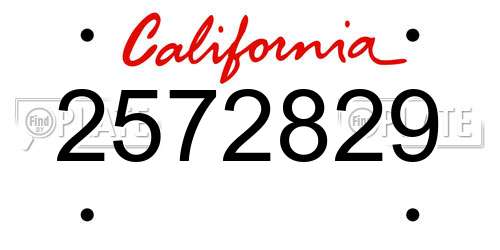 2572829 California License Plate