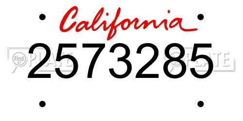 2573285 California License Plate