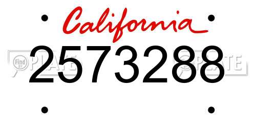 2573288 California License Plate