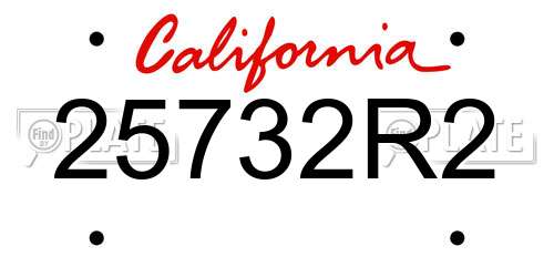 25732R2 California License Plate