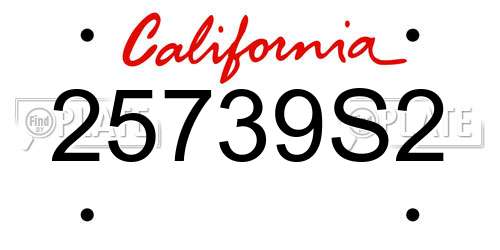25739S2 California License Plate