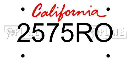 2575RO California License Plate