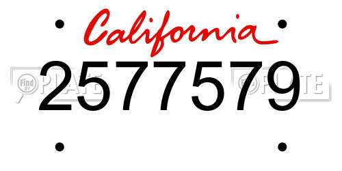 2577579 California License Plate