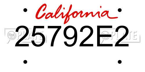 25792E2 California License Plate