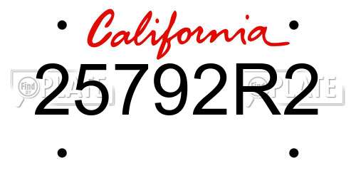 25792R2 California License Plate