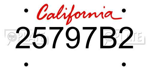 25797B2 California License Plate