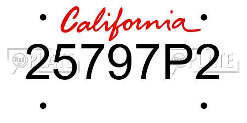 25797P2 California License Plate