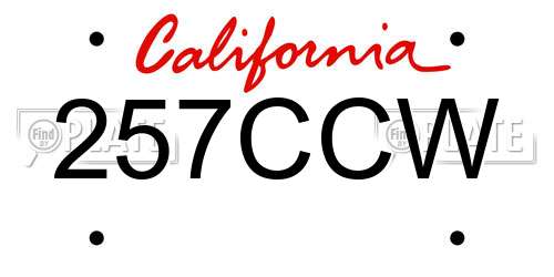 257CCW California License Plate