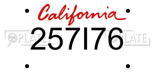 257I76 California License Plate