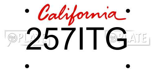 257ITG California License Plate
