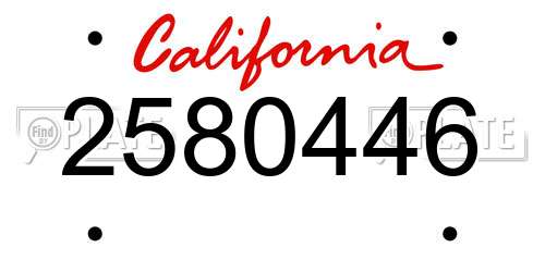 2580446 California License Plate