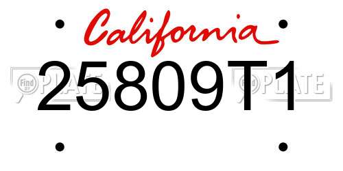 25809T1 California License Plate