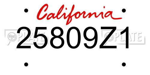 25809Z1 California License Plate