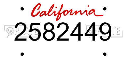 2582449 California License Plate