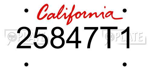 25847T1 California License Plate