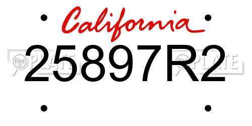 25897R2 California License Plate