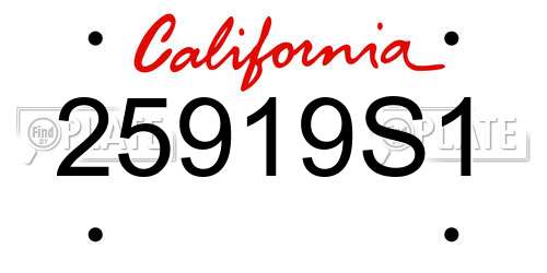 25919S1 California License Plate