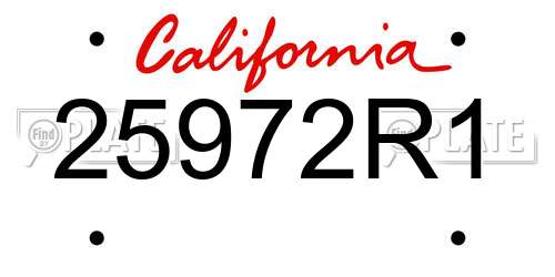 25972R1 California License Plate