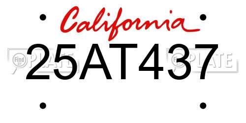 25AT437 California License Plate