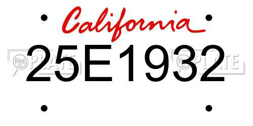 25E1932 California License Plate