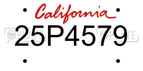 25P4579 California License Plate