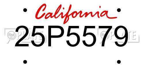 25P5579 California License Plate