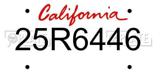 25R6446 California License Plate