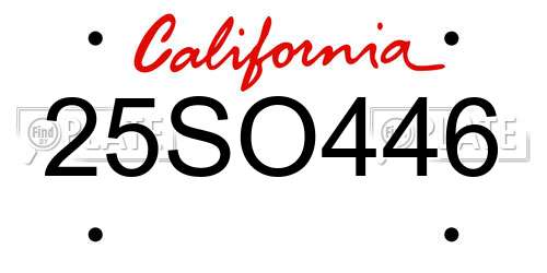 25SO446 California License Plate