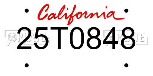 25T0848 California License Plate