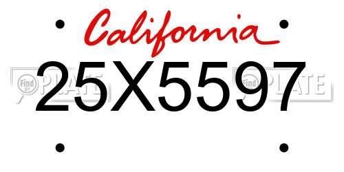 25X5597 California License Plate
